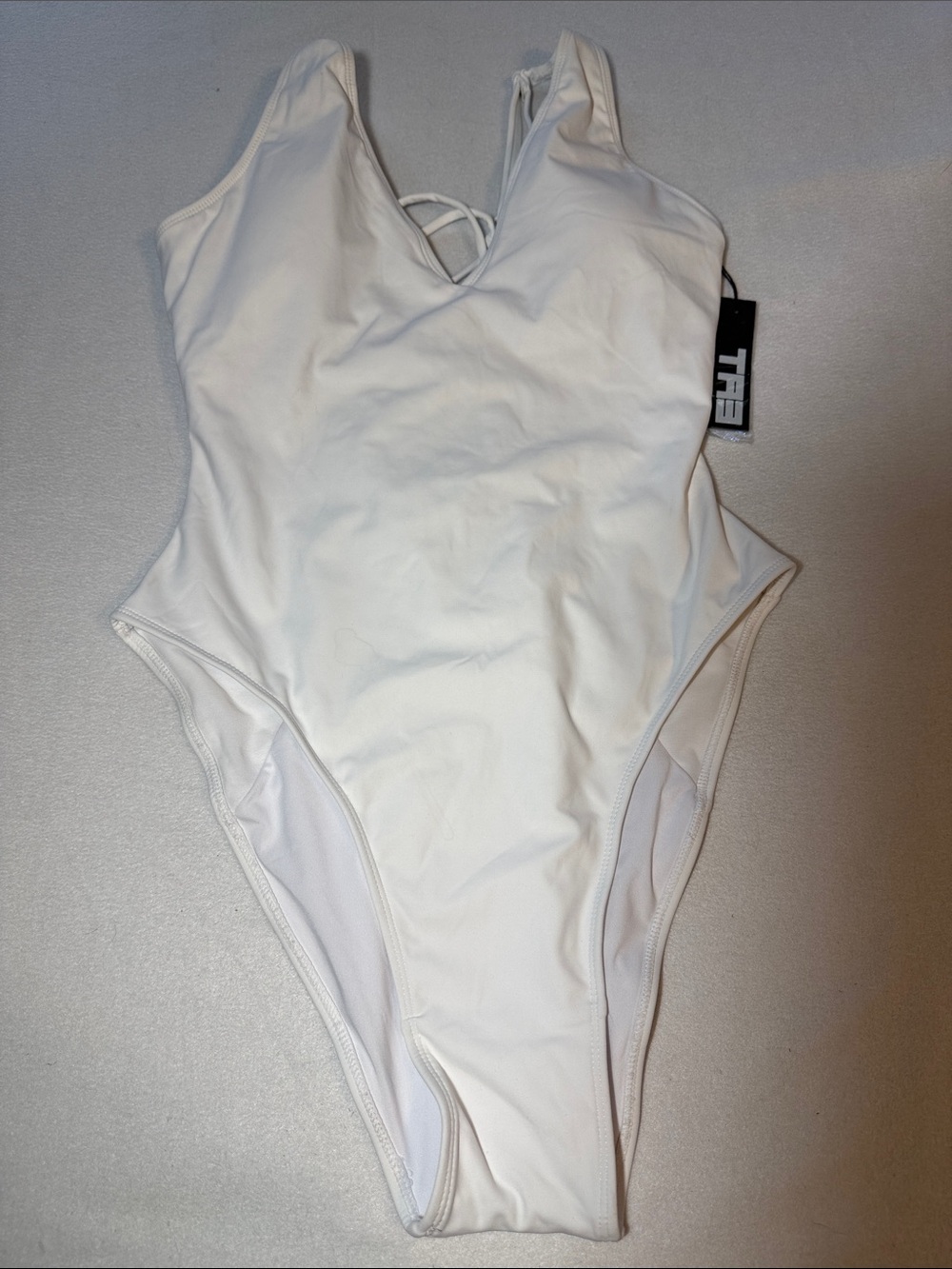 Ta3 Hi-Cut Plungey One Piece Compressor Suit. White. Size XLarge/Regular - Long